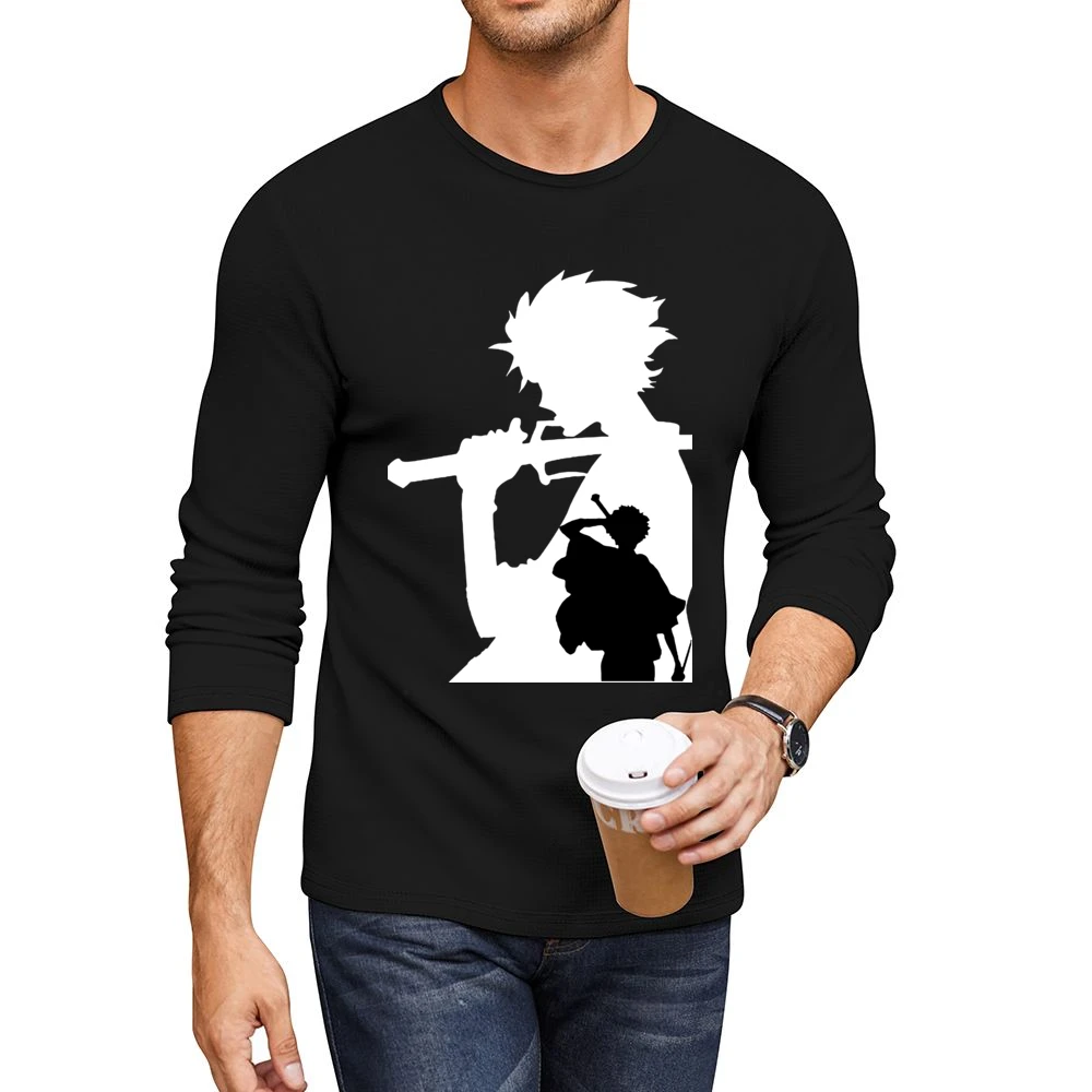 Mugen Shadow black and white samurai champloo anime manga Men CrewNeck Long Sleeve T-Shirt