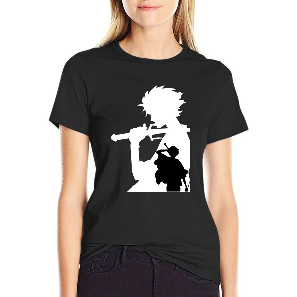 Mugen Shadow black and white samurai champloo anime manga US Size Women Ladies T-shirt