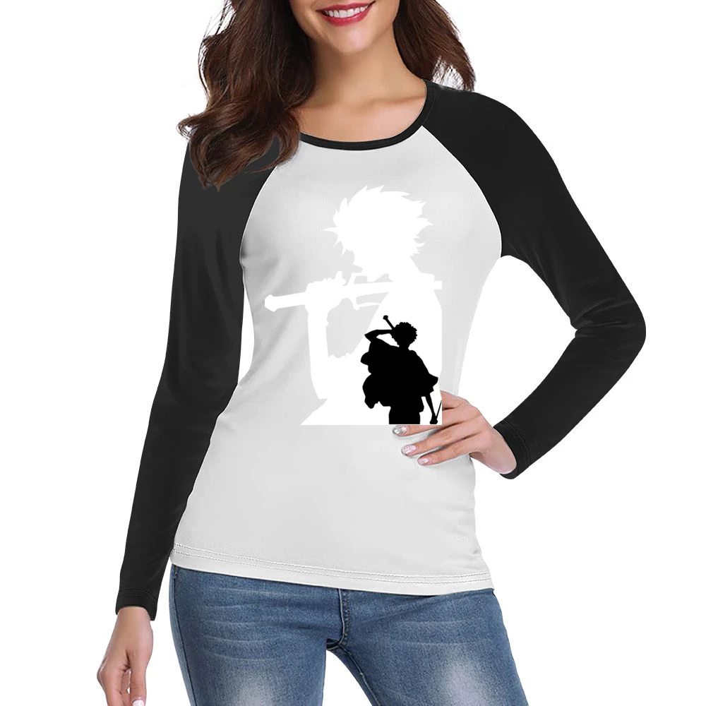 Mugen Shadow black and white samurai champloo anime manga Women Ladies Long Sleeve T-Shirt