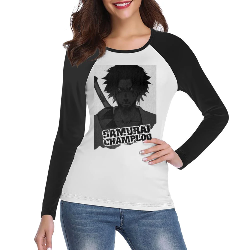Mugen from samurai champloo mix anime manga Women Ladies Long Sleeve T-Shirt