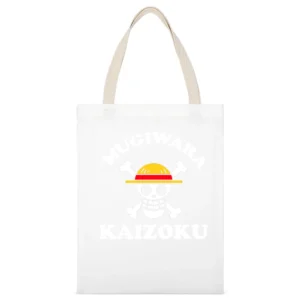 Mugiwara kaizoku strawhat pirates flag jolly rogers Monkey D Luffy one White Canvas Tote Shopping Bag