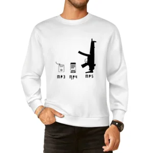 Music Player Evoloution funny mp3mp4 and mp5 European Size Pullover Sweater