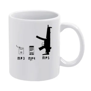 Music Player Evoloution funny mp3mp4 and mp5 White Mug
