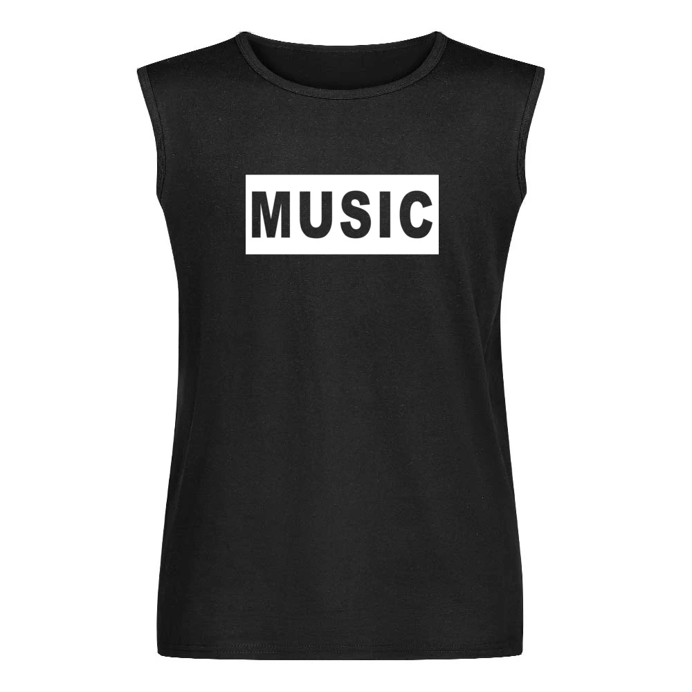 Music Popular Graphic Cut Out Men Sleeveless T-Shirt