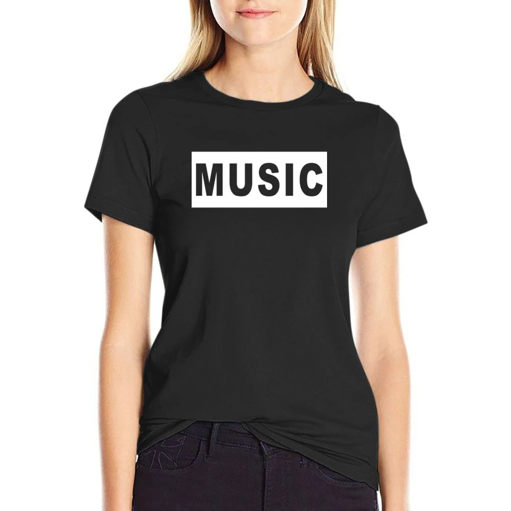 Music Popular Graphic Cut Out US Size Women Ladies T-shirt
