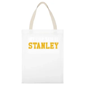My Cup Size Is Stanley Funny Ladies Hockey Playoffs Graphic Nashville White Canvas Tote Shopping Bag