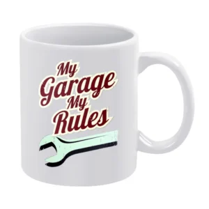 My Garage My Rules Funny Vintage Car Guy Mechanic Graphic White Mug