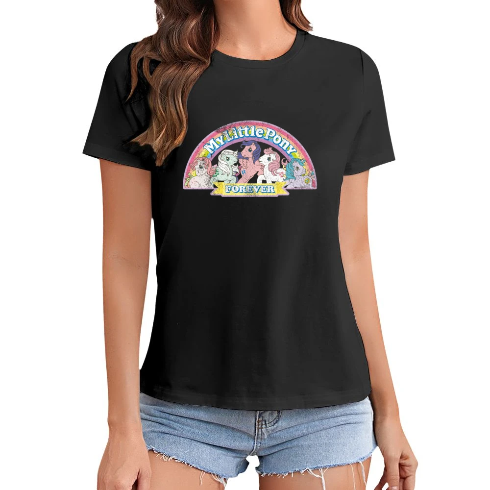 My Little Pony Forever Fun Cool Vintage Style Distressed Graphic Retro Asian Size Women Ladies T-shirt