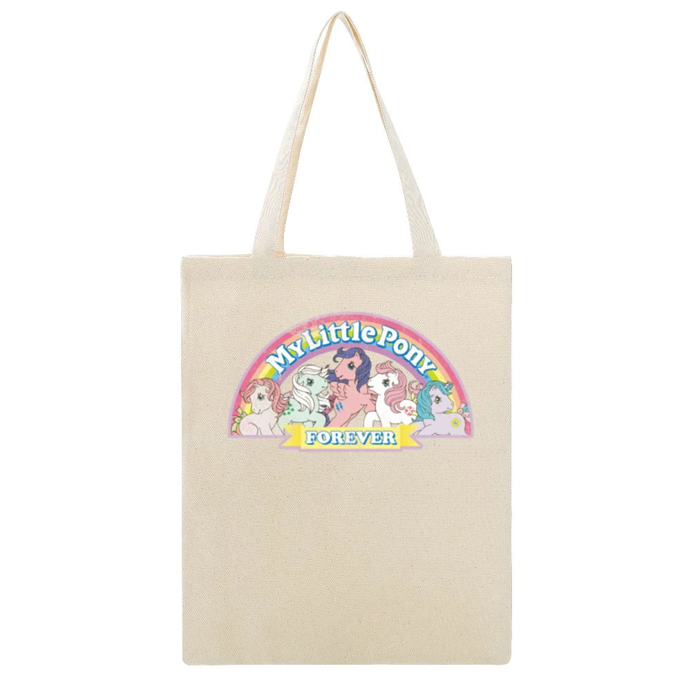 My Little Pony Forever Fun Cool Vintage Style Distressed Graphic Retro Beige Canvas Tote Shopping Bag