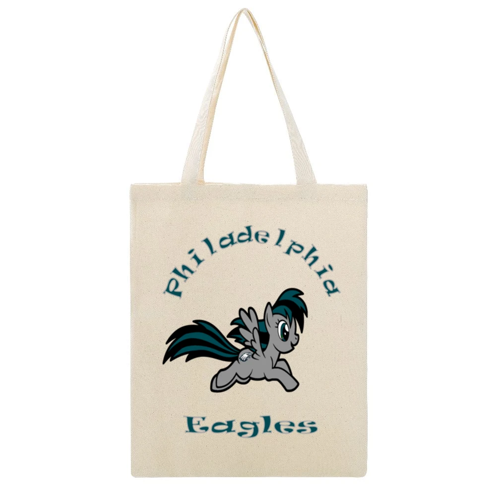 My Little Pony Philadelphia Team Tshirt Beige Canvas Tote Shopping Bag