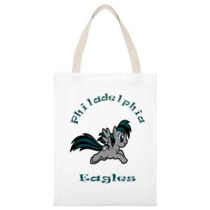 My Little Pony Philadelphia Team Tshirt White Canvas Tote Shopping Bag