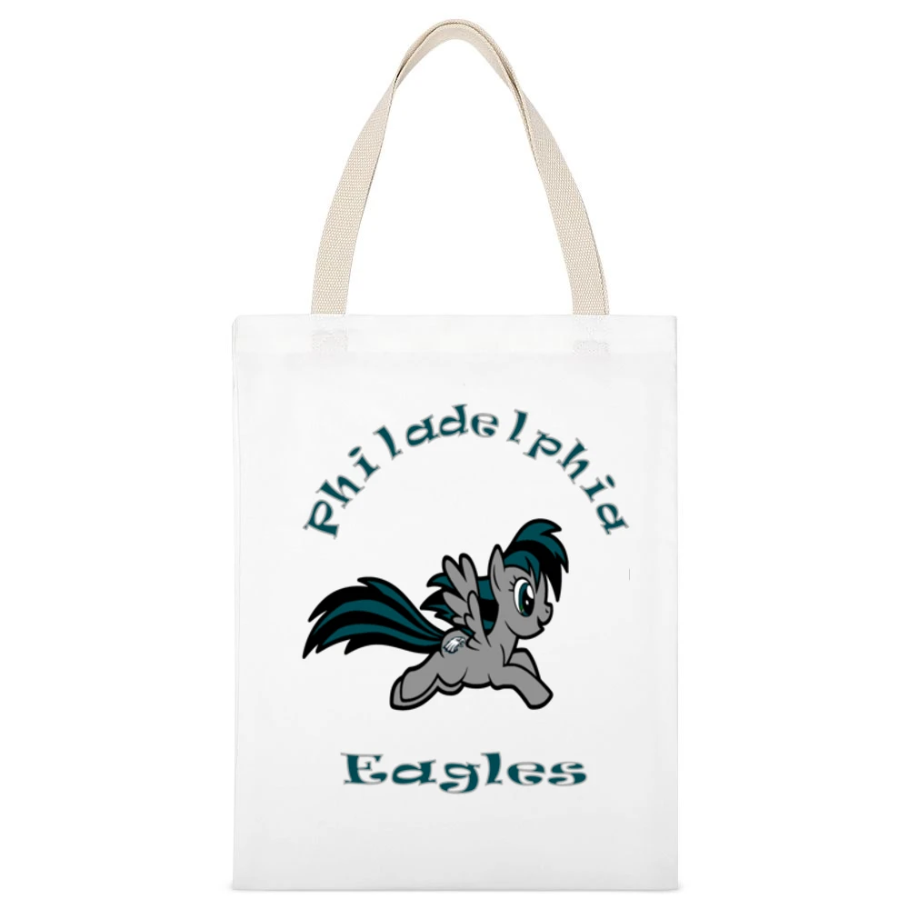 My Little Pony Philadelphia Team Tshirt White Canvas Tote Shopping Bag