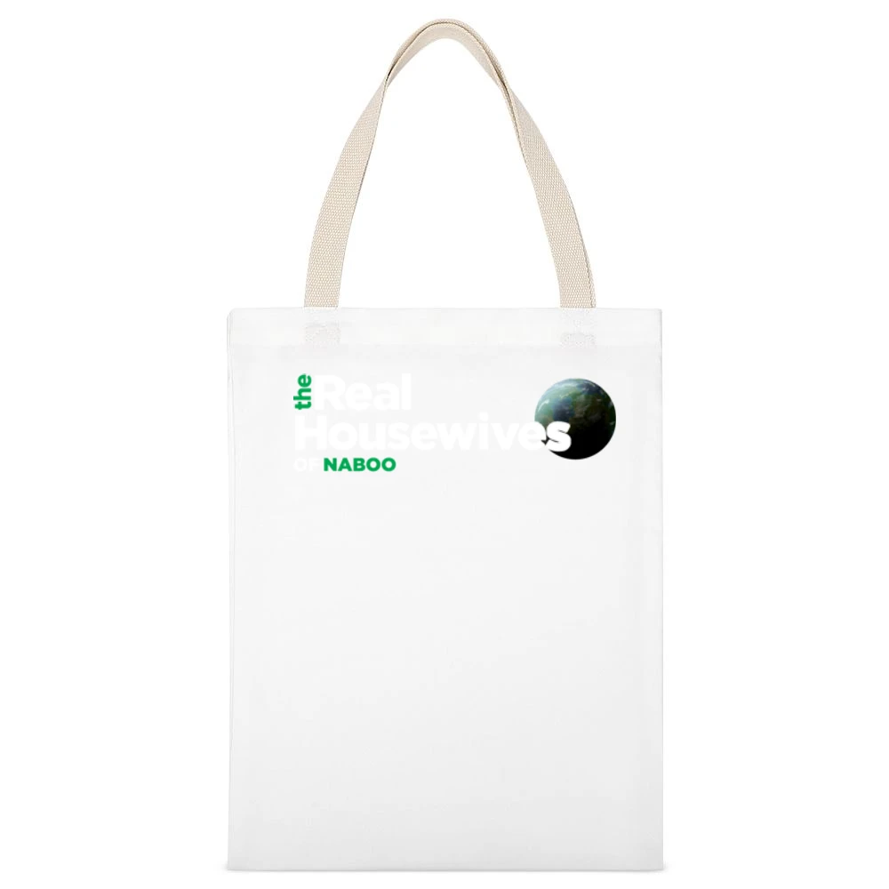 Naboo Real Housewives Star Wars Parody Black White Canvas Tote Shopping Bag