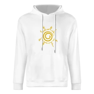 Naruto chest yellow seal kurama nine tails demon fox kyuubi shippuden European Size Men Hoodie