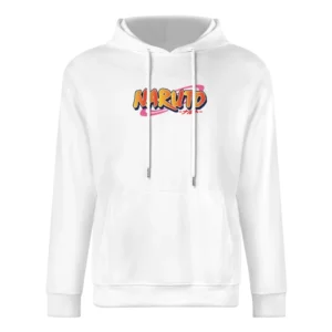 Naruto text logo shippuden anime manga European Size Men Hoodie