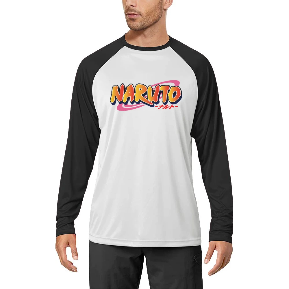 Naruto text logo shippuden anime manga Men Long Sleeve T-Shirt