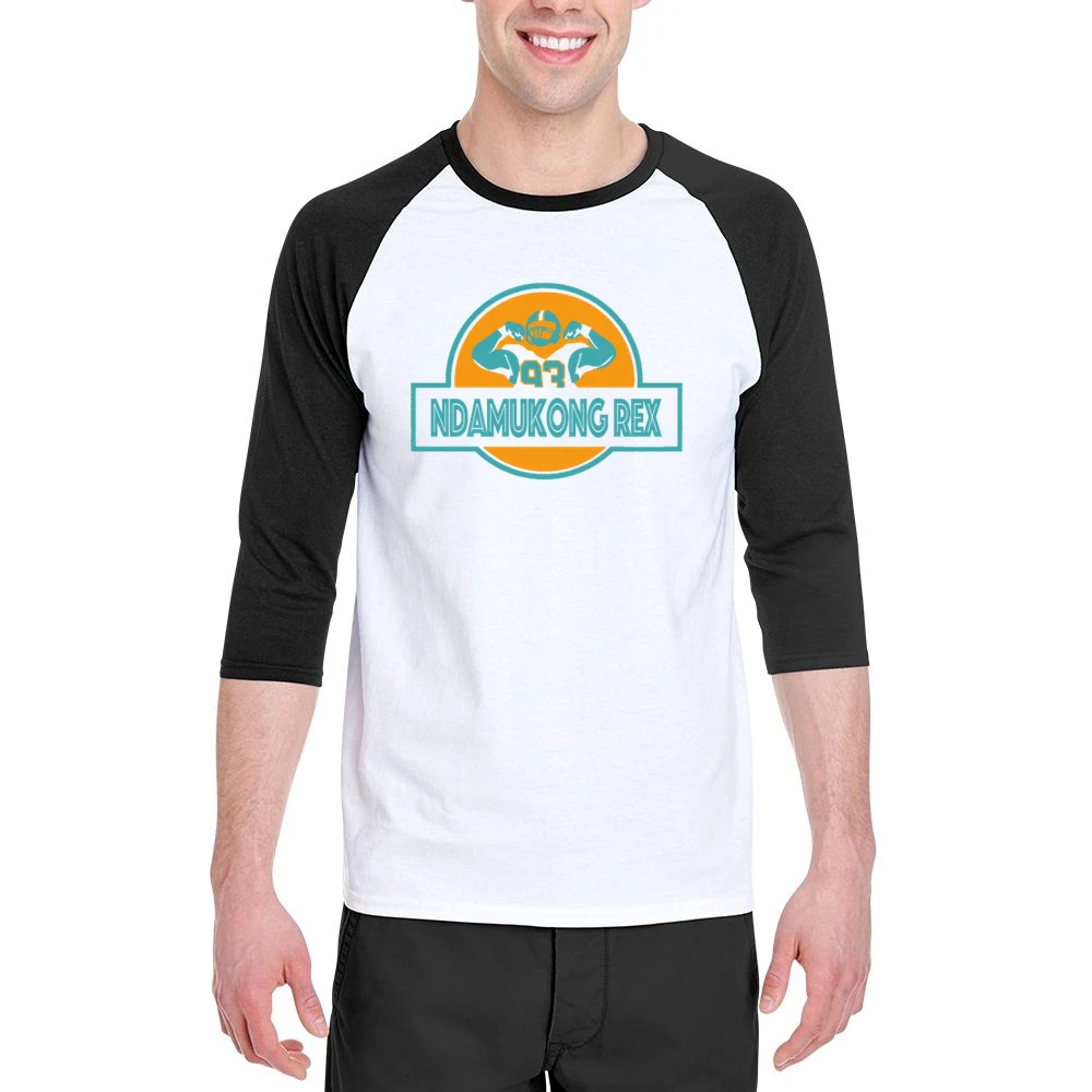 Ndamukong Rex Fun Mr Suh Football Jurassic Park Parody Graphic Men 3/4 Sleeve T-Shirt