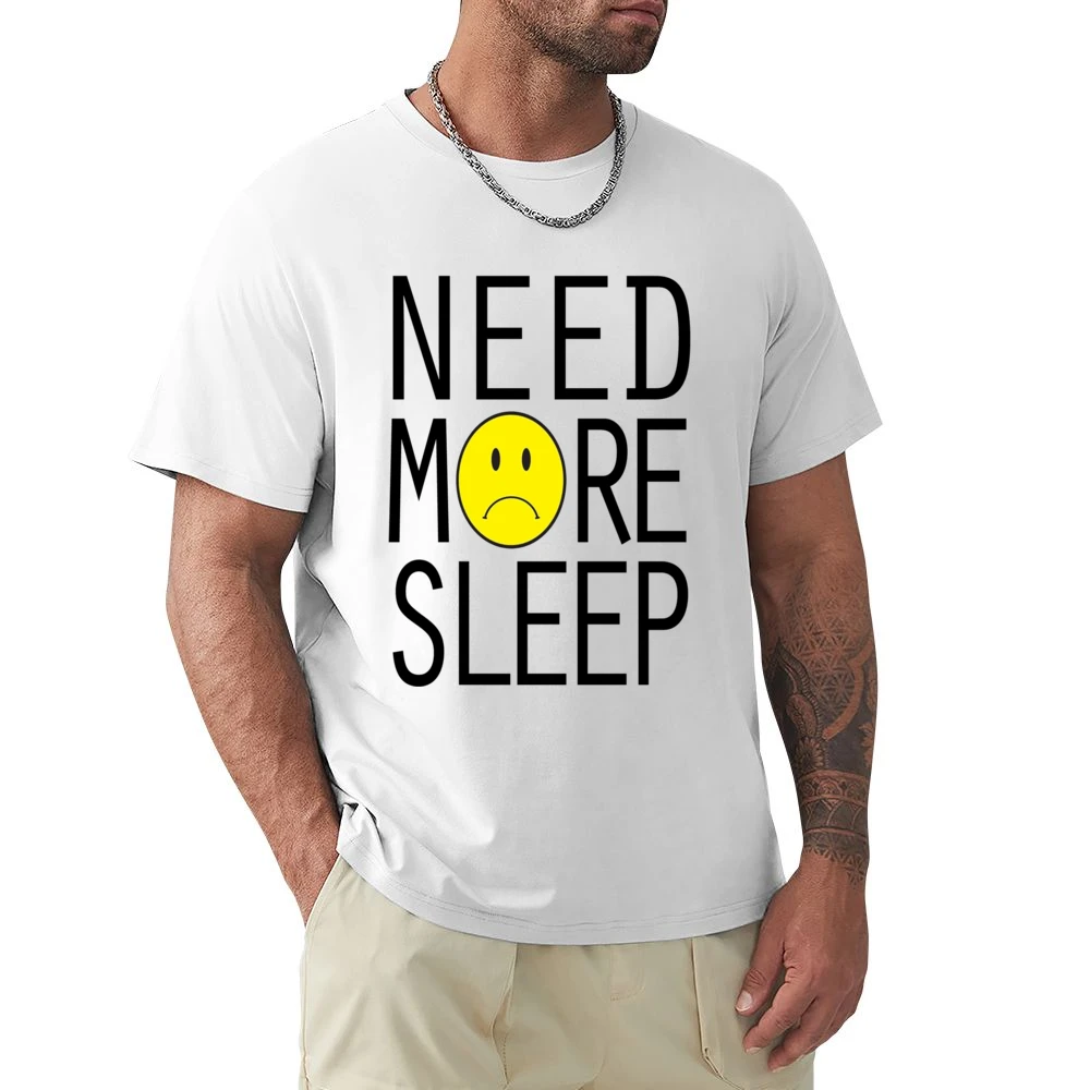 Need More Sleep Sad Face Fun Graphic Tee Shirt Premium Men T-shirt