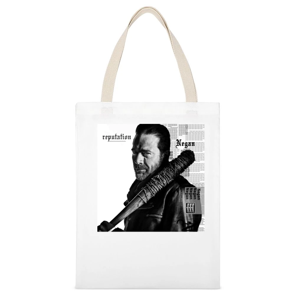 Negan Reputation Parody Zombie Tv Show White Canvas Tote Shopping Bag