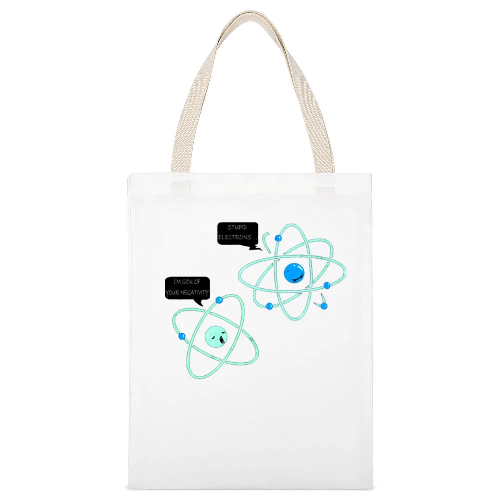 Negativity White Canvas Tote Shopping Bag