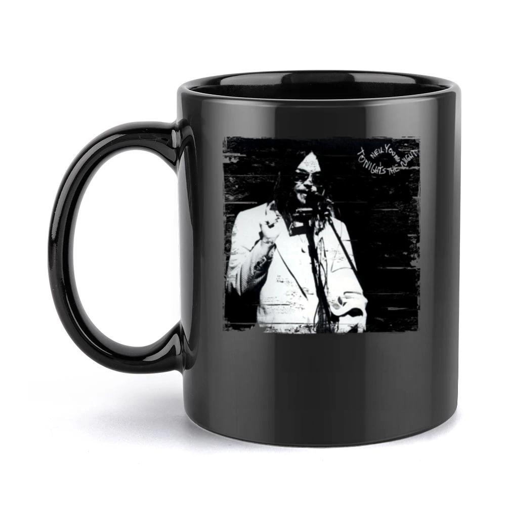 Neil Young Tonights The Night Album Cover Distressed Image Black Mug