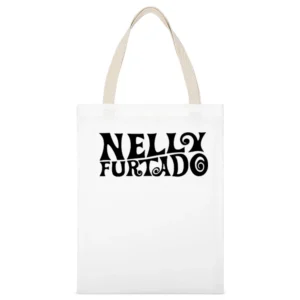 Nelly Furtado White Canvas Tote Shopping Bag