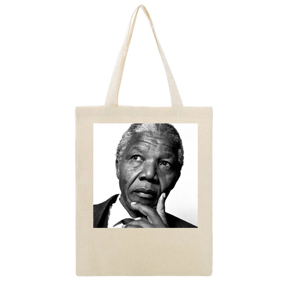 Nelson Mandela RIP Beige Canvas Tote Shopping Bag