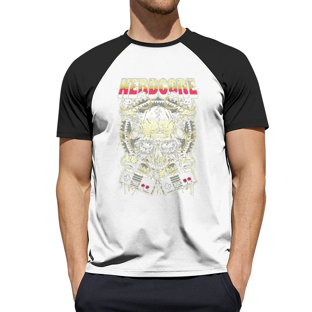 Nerd Core Nerdy Skull jolly roger Gamer addict Men Short Sleeve T-Shirt