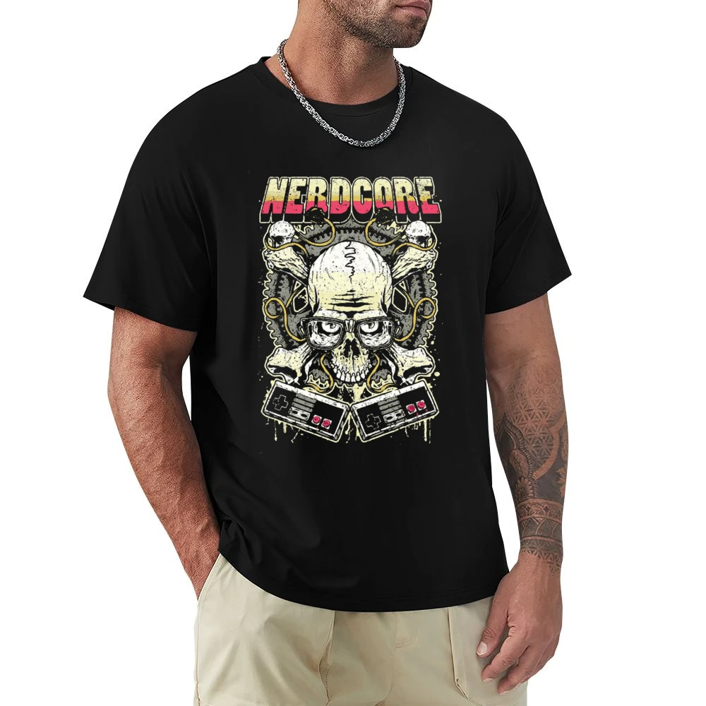 Nerd Core Nerdy Skull jolly roger Gamer addict Premium Men T-shirt