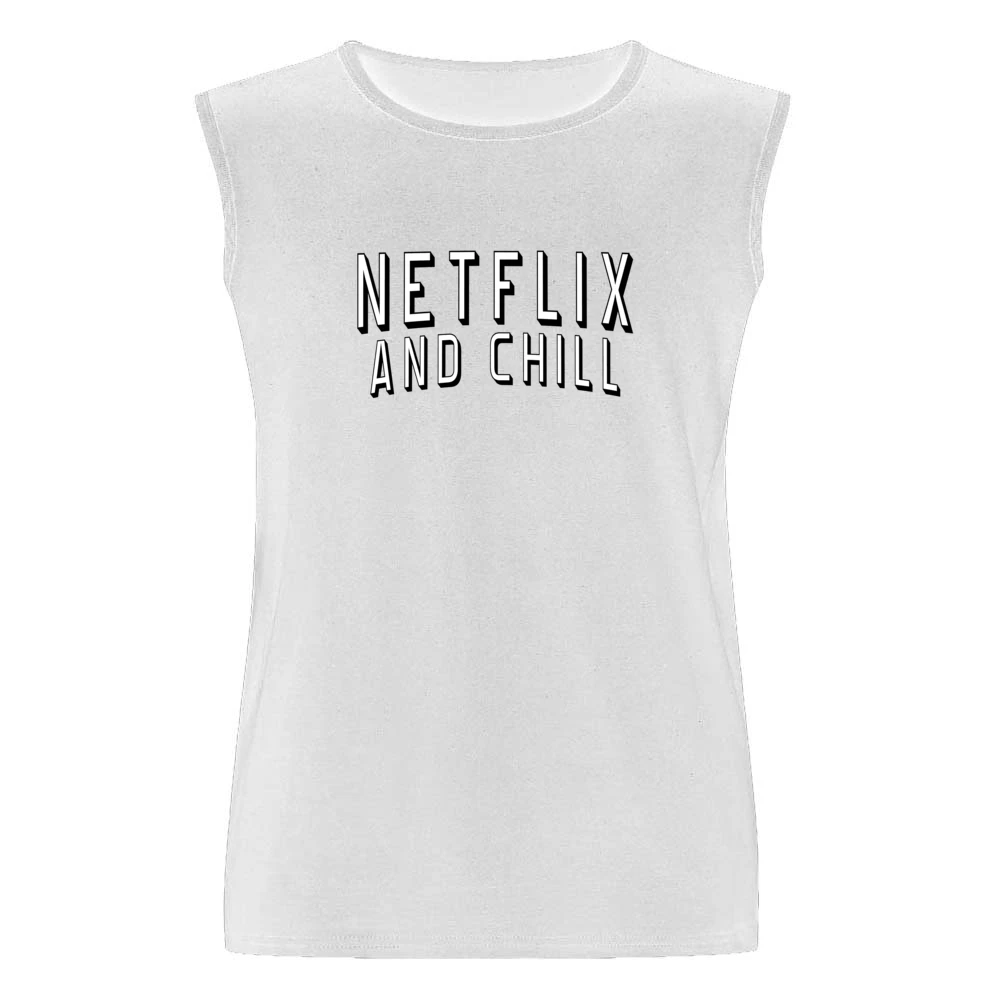 Netflix And Chill Fun TV Binge Watch Men Sleeveless T-Shirt