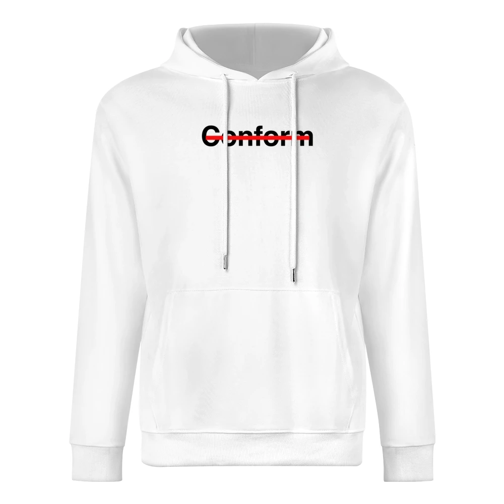 Never Conform Crossed Out Red Line Popular Fight Conformity European Size Men Hoodie