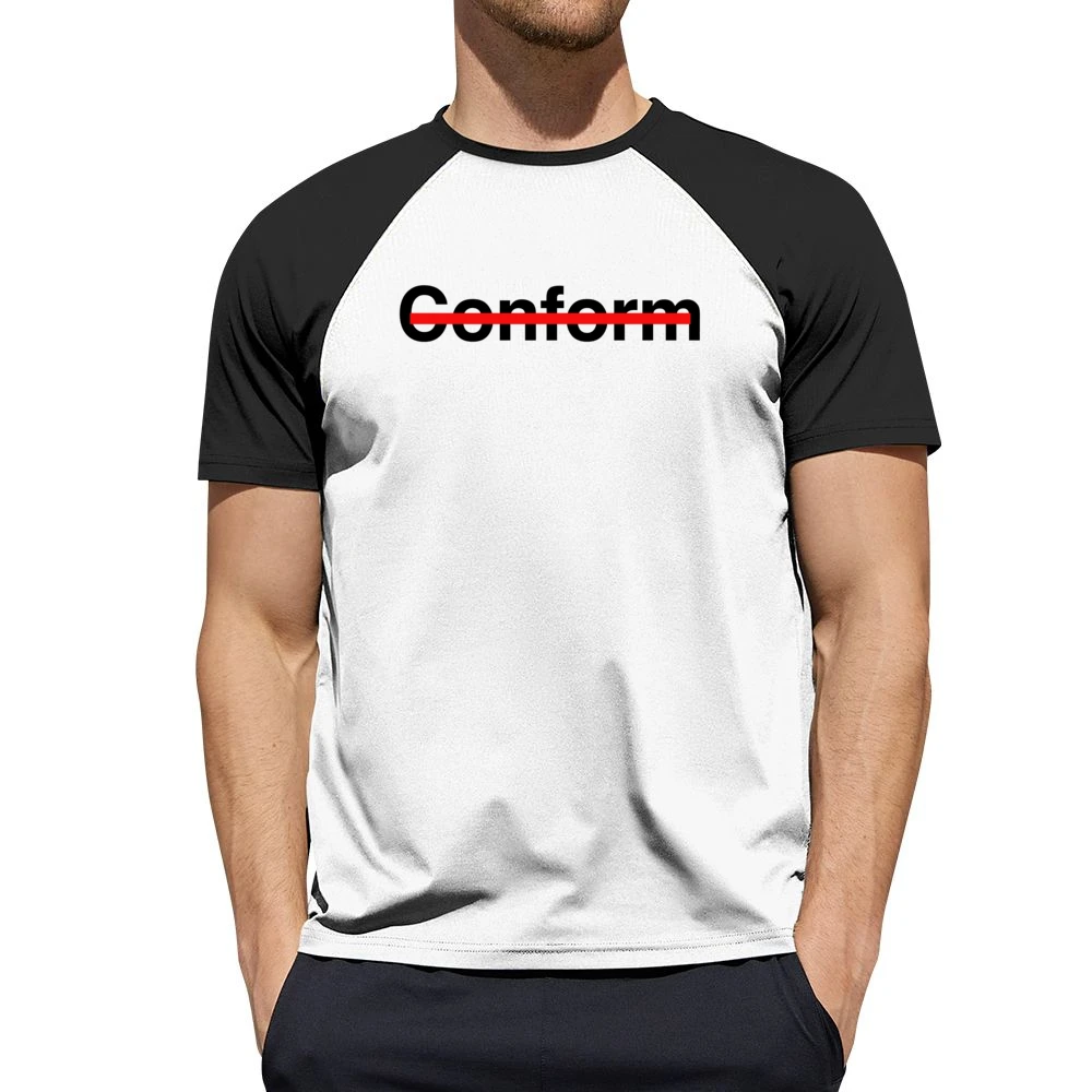 Never Conform Crossed Out Red Line Popular Fight Conformity Men Short Sleeve T-Shirt