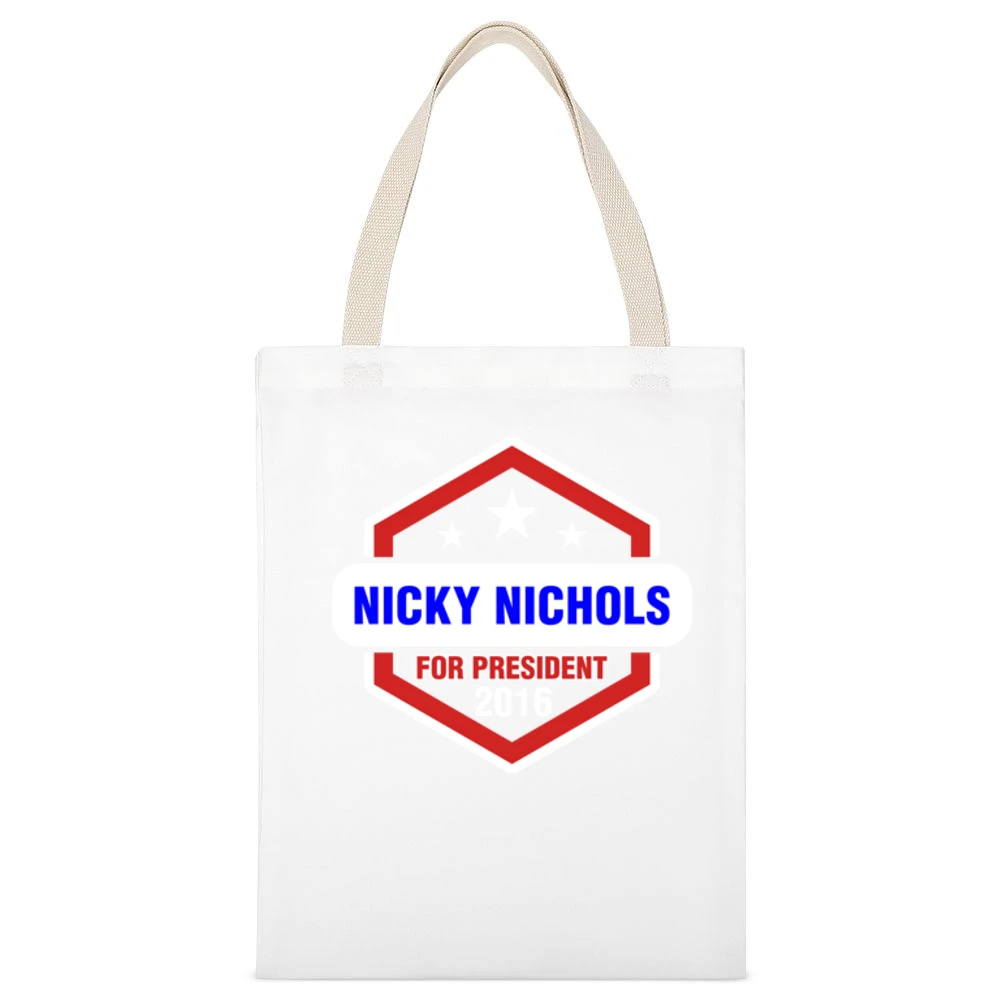 Nicky Nichols For President 2016 Orange is the New Black TV Show T Shi White Canvas Tote Shopping Bag