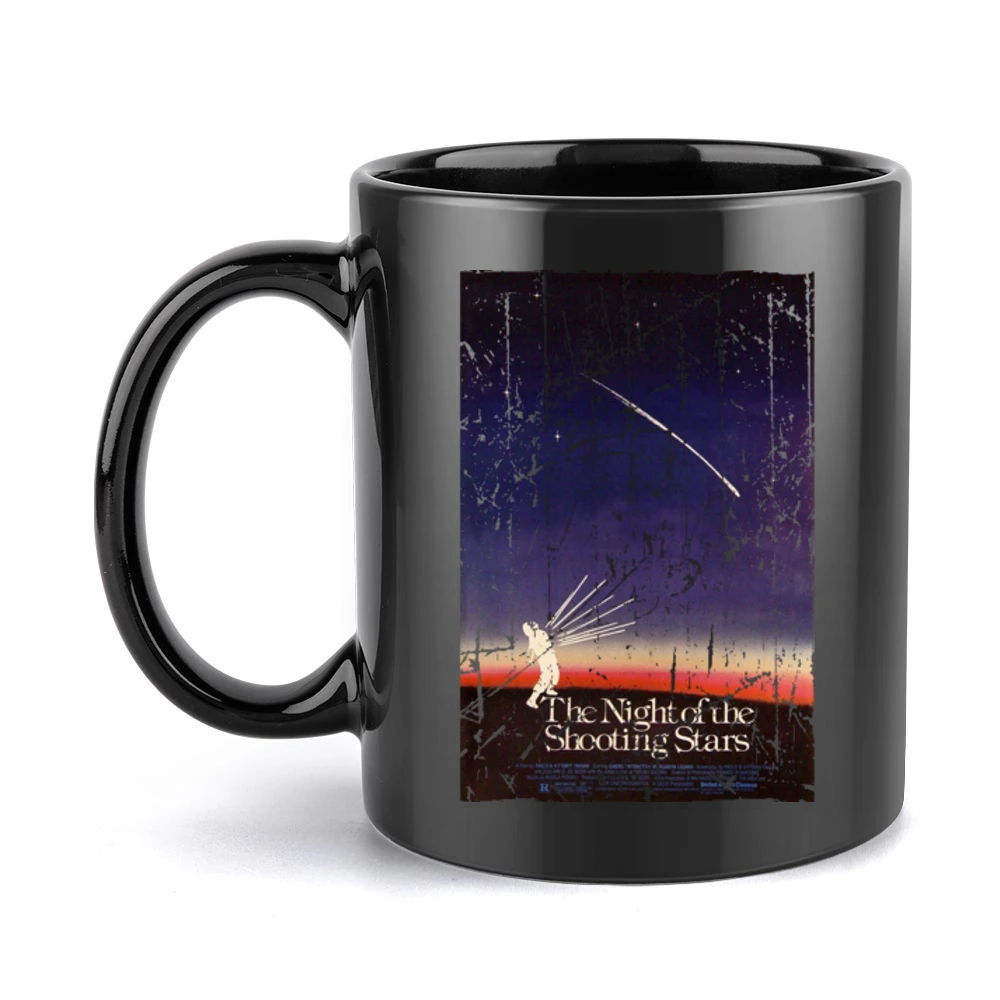 Night Of The Shooting Stars Movie Poster Retro Aged Look Black Mug