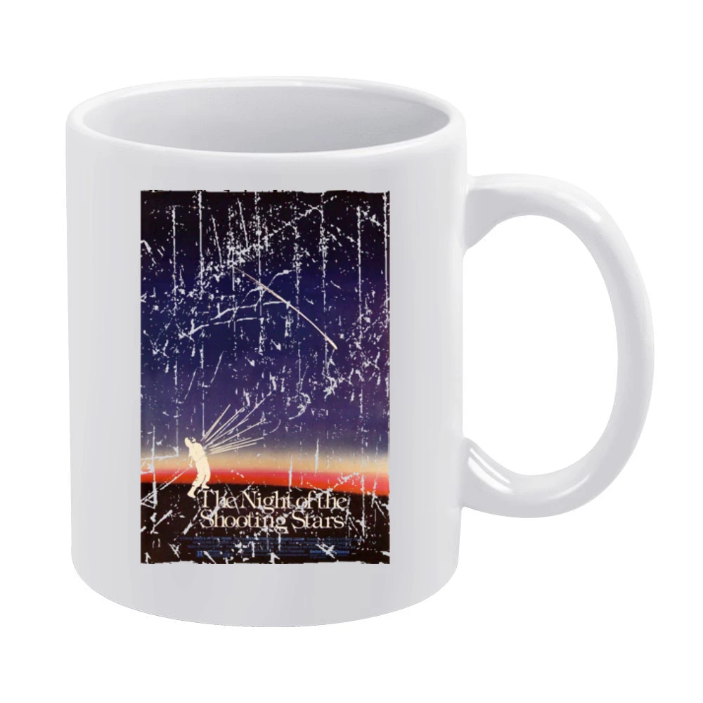 Night Of The Shooting Stars Movie Poster Retro Aged Look White Mug