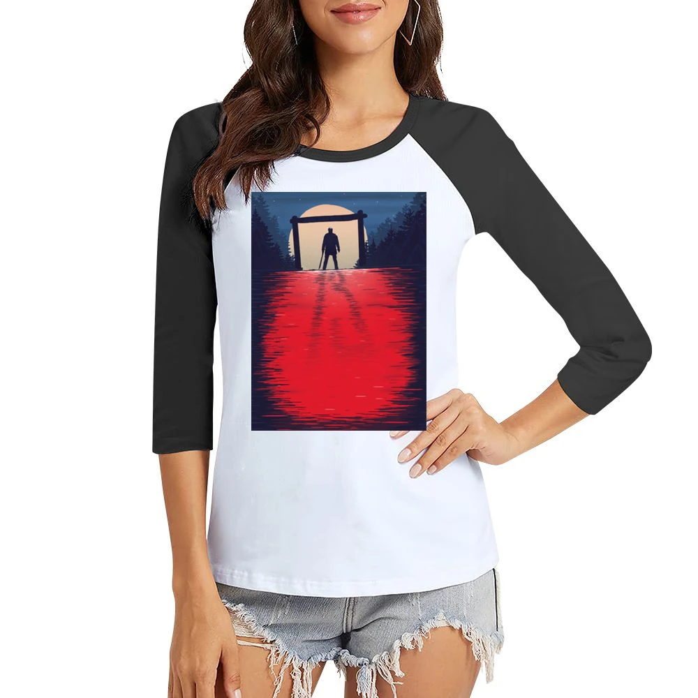 Nightmare elm street - jason Women Ladies 3-4 Sleeve T-Shirt