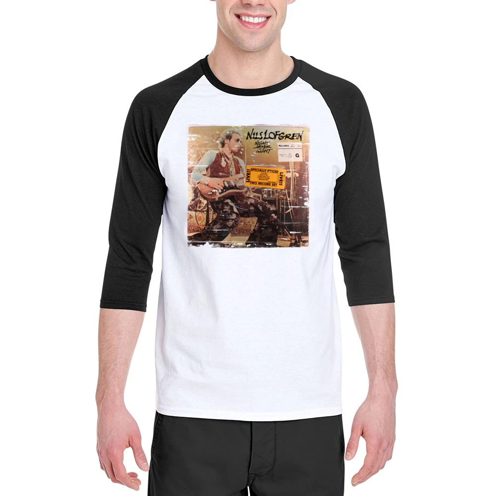 Nils Lofgren Nils Lofgren Album Cover Distressed Image Men 3/4 Sleeve T-Shirt