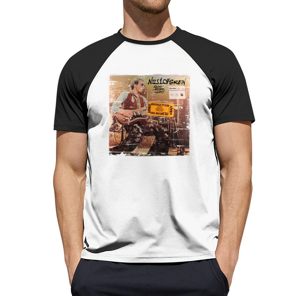 Nils Lofgren Nils Lofgren Album Cover Distressed Image Men Short Sleeve T-Shirt