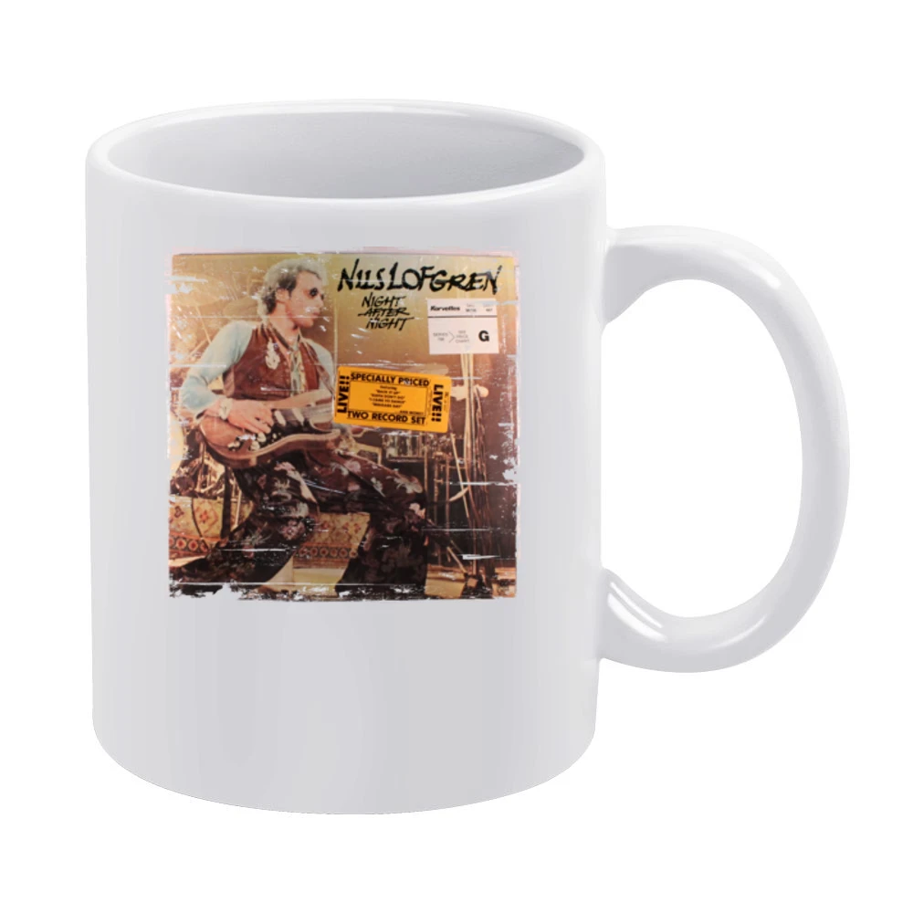 Nils Lofgren Nils Lofgren Album Cover Distressed Image White Mug