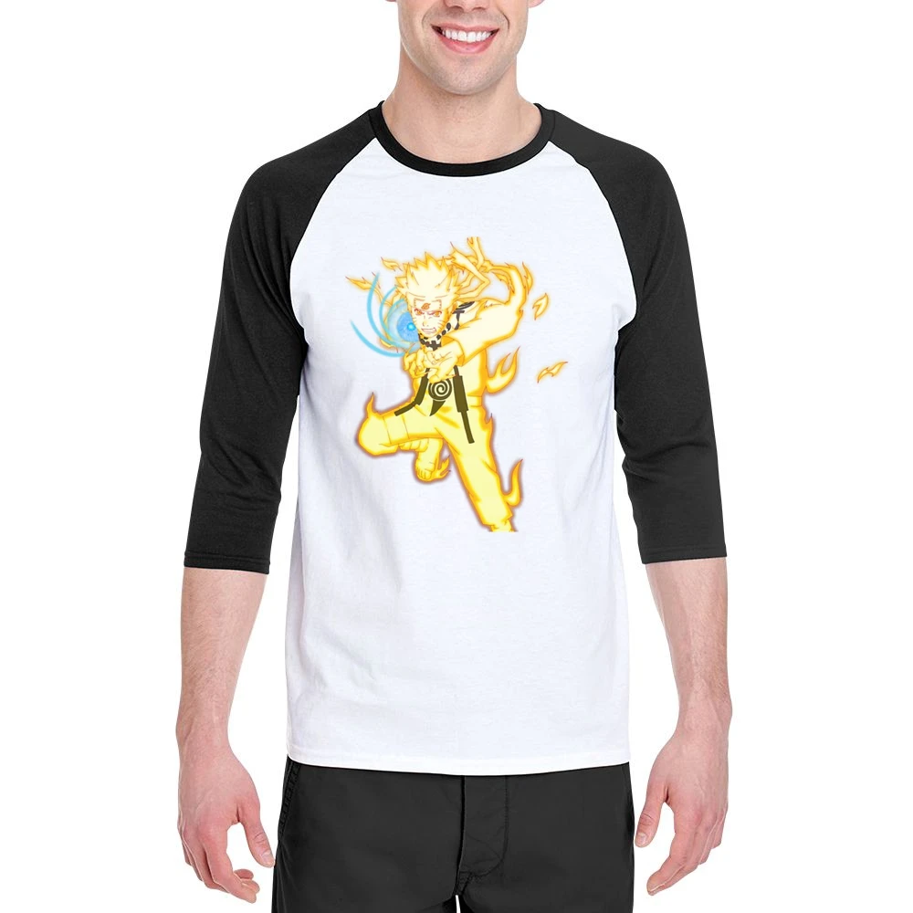 Nine-Tails Chakra Mode Rasengan naruto anime manga Men 3/4 Sleeve T-Shirt