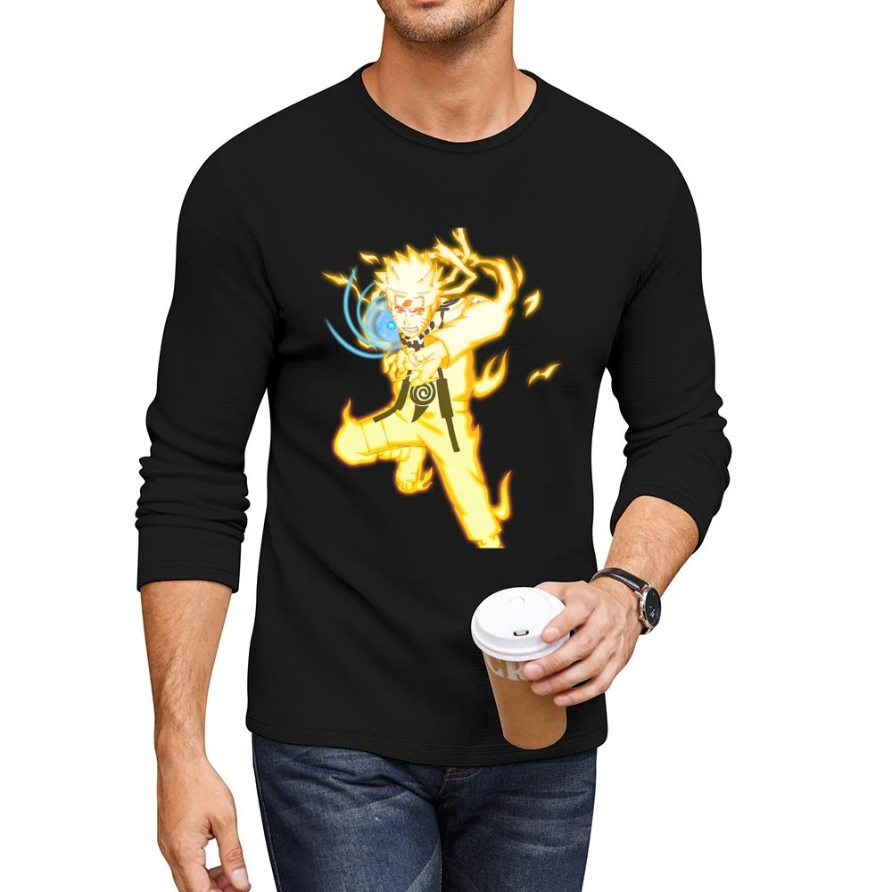Nine-Tails Chakra Mode Rasengan naruto anime manga Men CrewNeck Long Sleeve T-Shirt