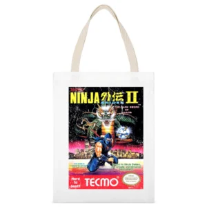 Ninja Gaiden 2 Nes Nintendo Old School Retro Video Game Fan Distressed White Canvas Tote Shopping Bag