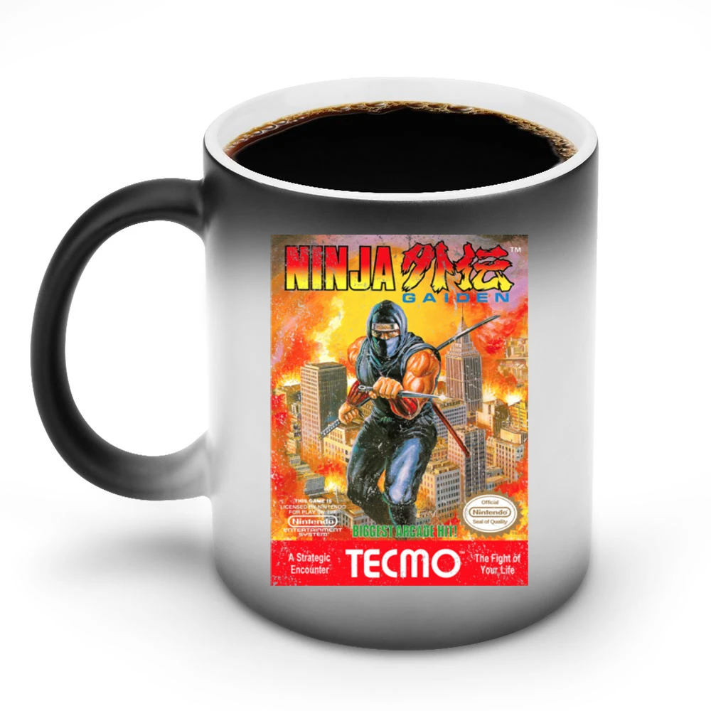 Ninja Gaiden Nes Nintendo Old School Retro Video Game Fan Distressed T Discoloration Mug