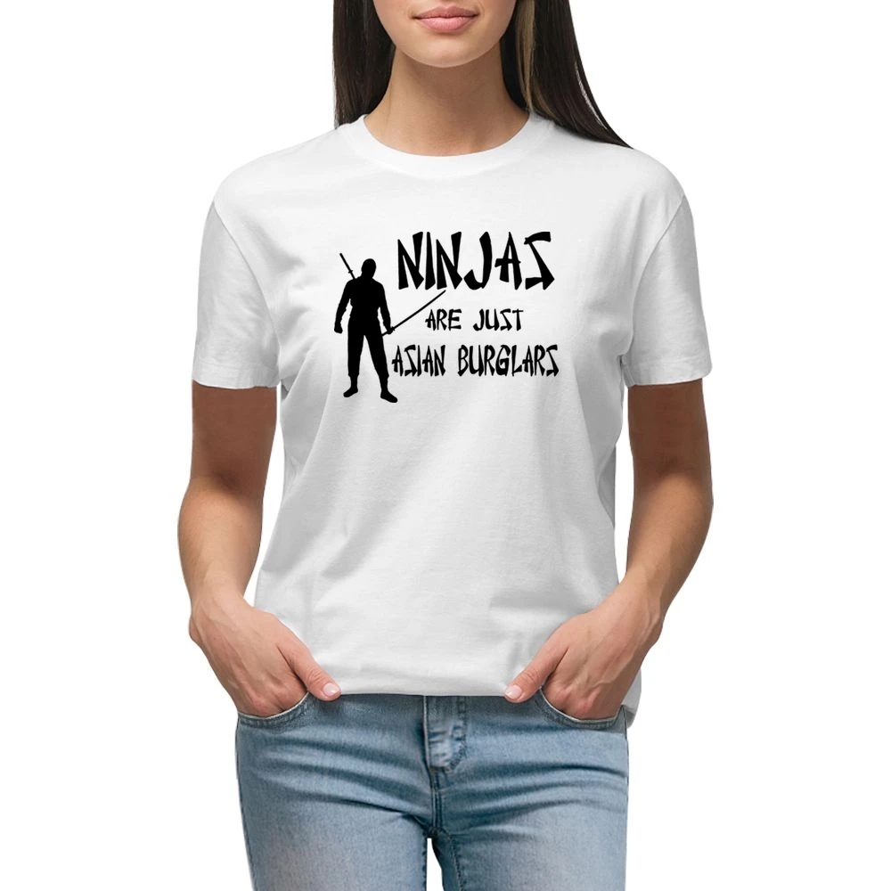 Ninjas Are Just Asian Burglars Funny Premium Women Ladies T-shirt