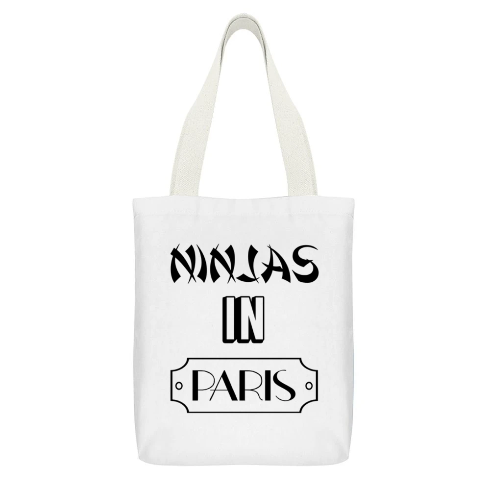 Ninjas In Paris Popular Liam Payne Band White Canvas Tote Shopping Bag With Interior Pocket