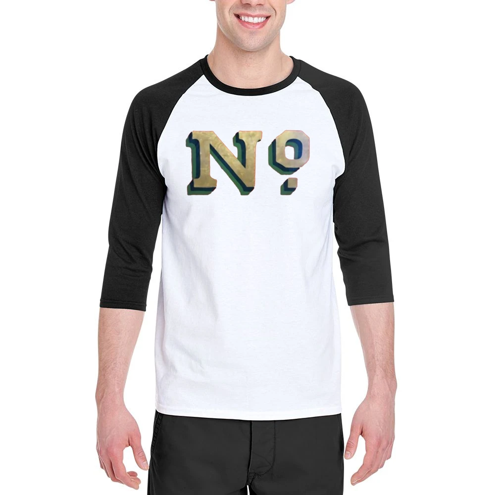 No Just No word text Men 3/4 Sleeve T-Shirt