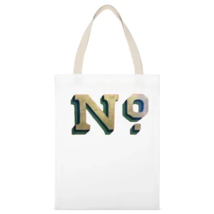 No Just No word text White Canvas Tote Shopping Bag