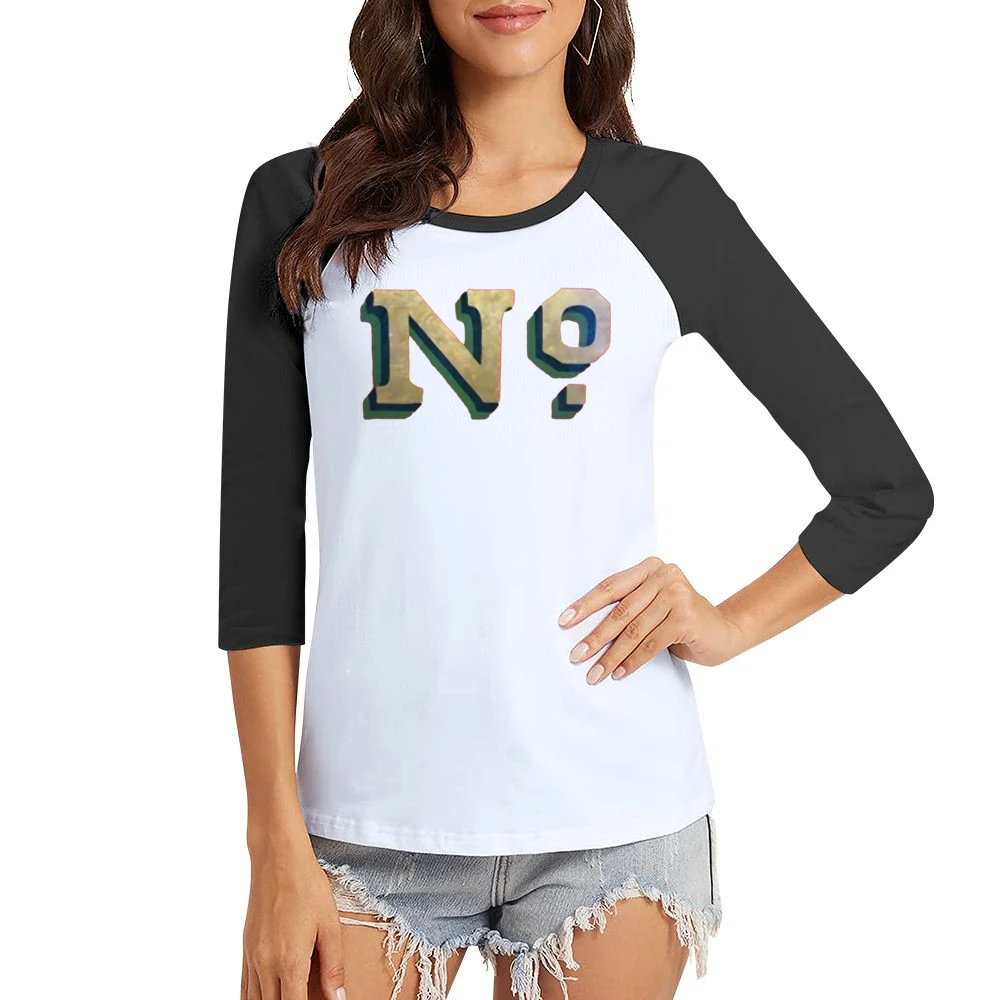 No Just No word text Women Ladies 3-4 Sleeve T-Shirt