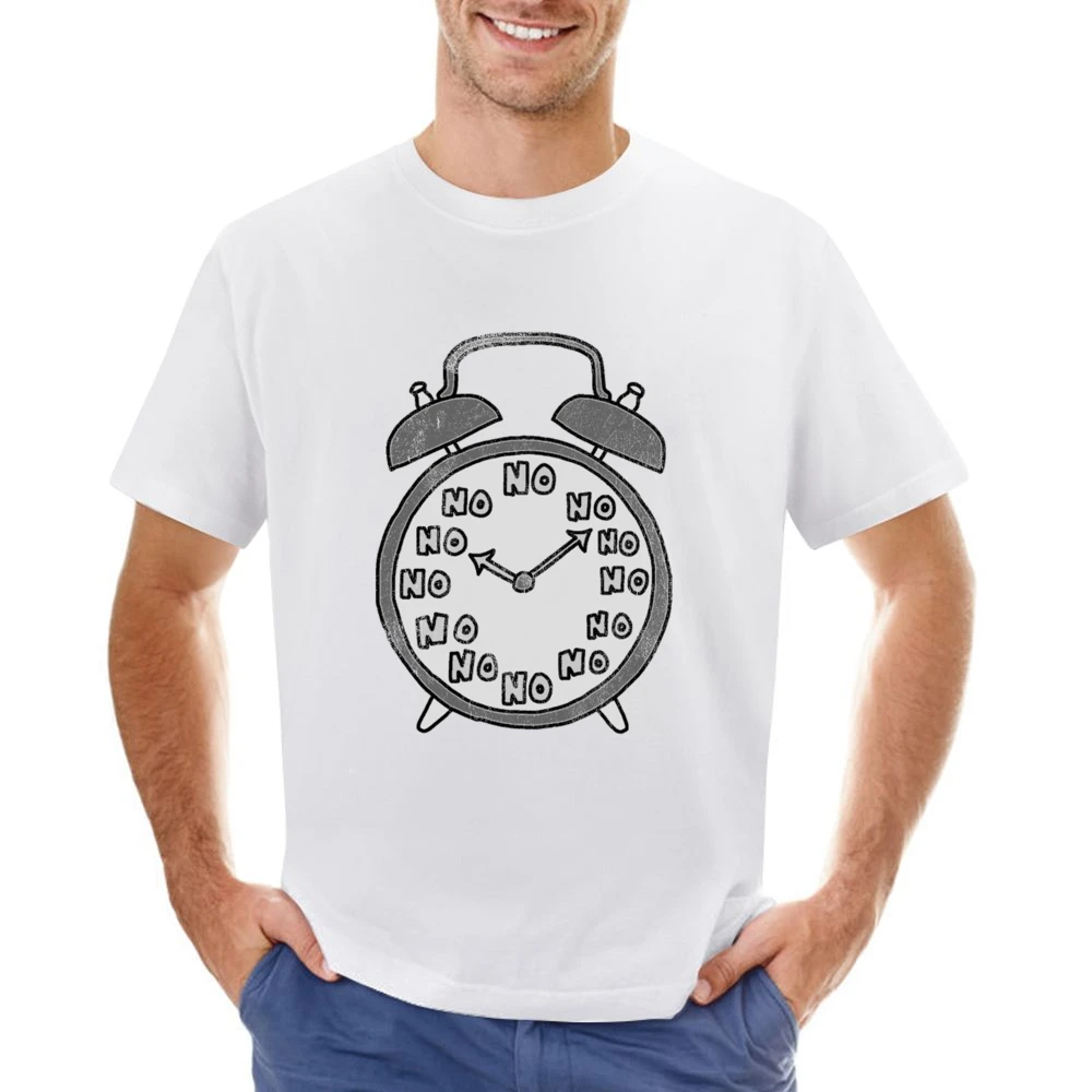 No Never Waking Up Alarm Clock Funny Graphic Tee Shirt Asian Size Men T-Shirt
