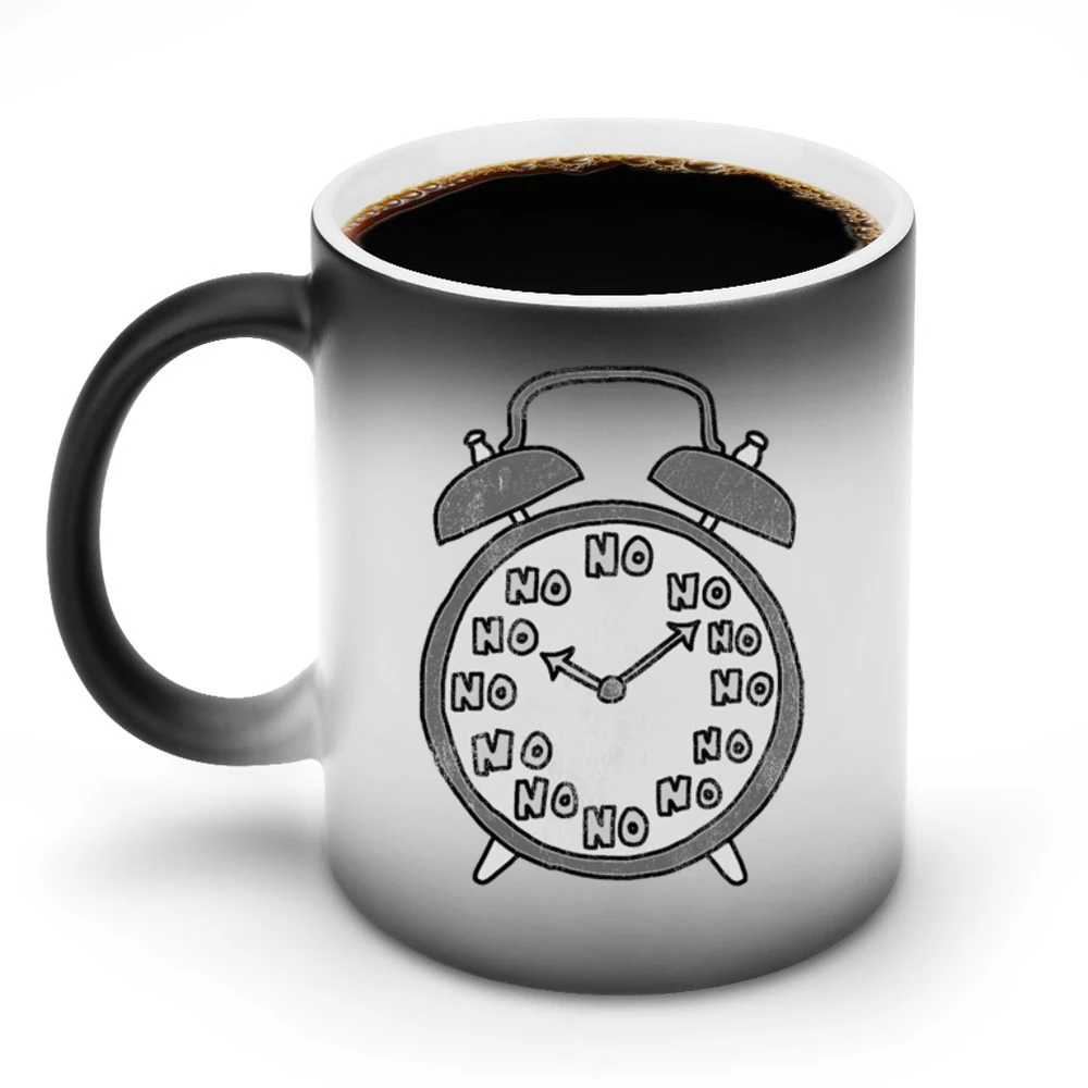 No Never Waking Up Alarm Clock Funny Graphic Tee Shirt Discoloration Mug